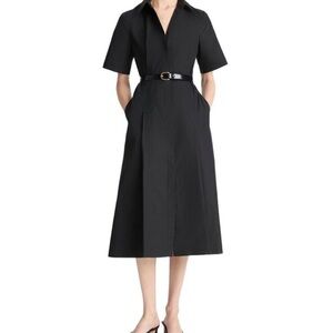 Elegant Black Belted Dress